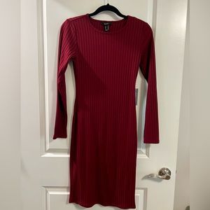 FOREVER 21 Long Sleeve Red Dress - Never Worn